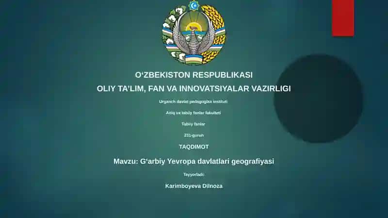 Gʻarbiy Yevropa davlatlari geografiyasi