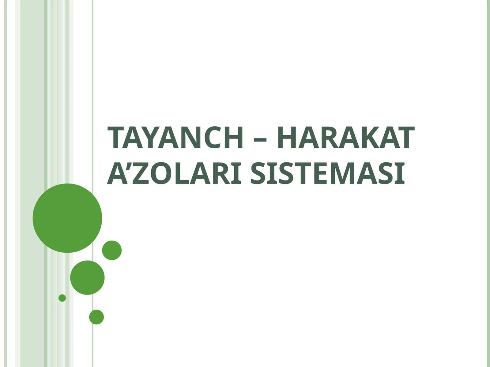 TAYANCH – HARAKAT A’ZOLARI SISTEMASI 1