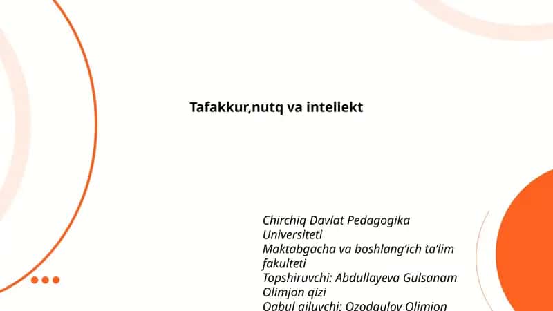 Tafakkur,nutq va intellekt 1