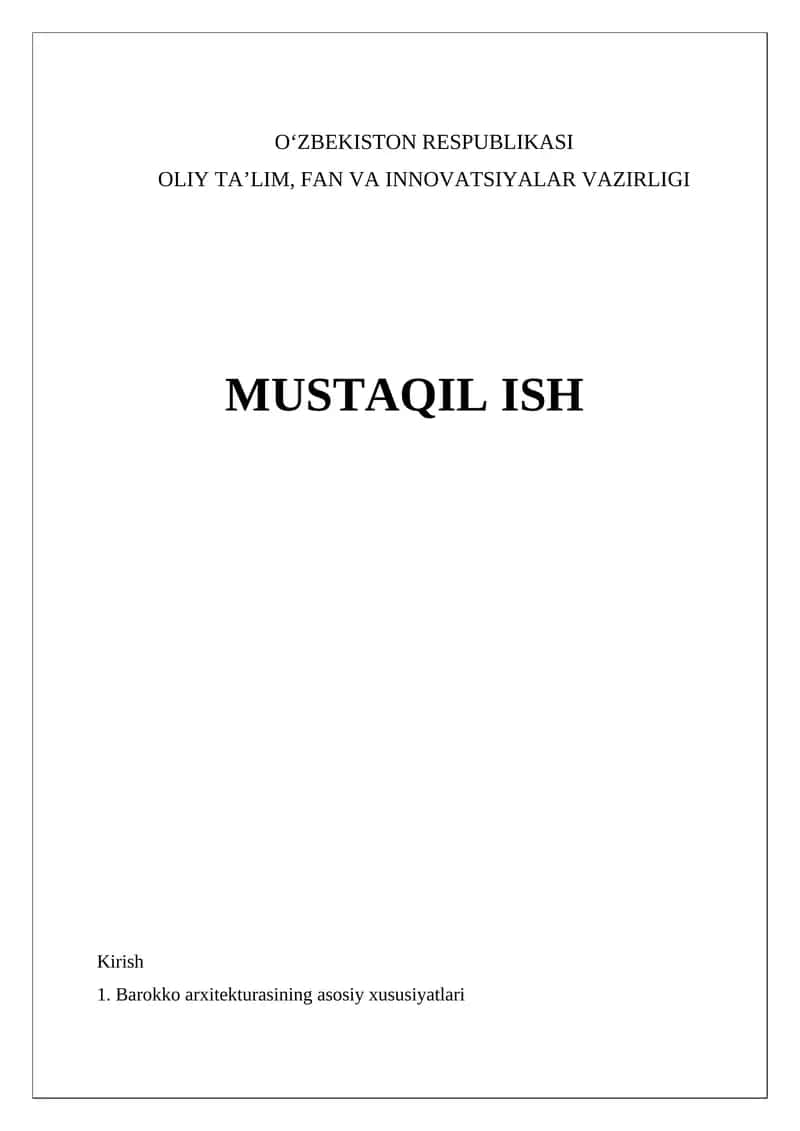 Barokko arxitekturasi 1