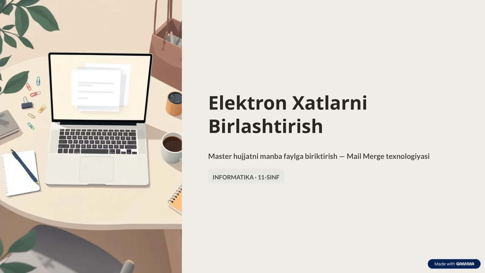 Elektron Xatlarni Birlashtirish 1