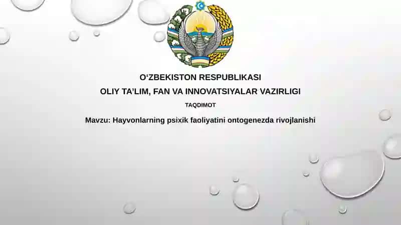 Hayvonlarning psixik faoliyatini ontogenez davri