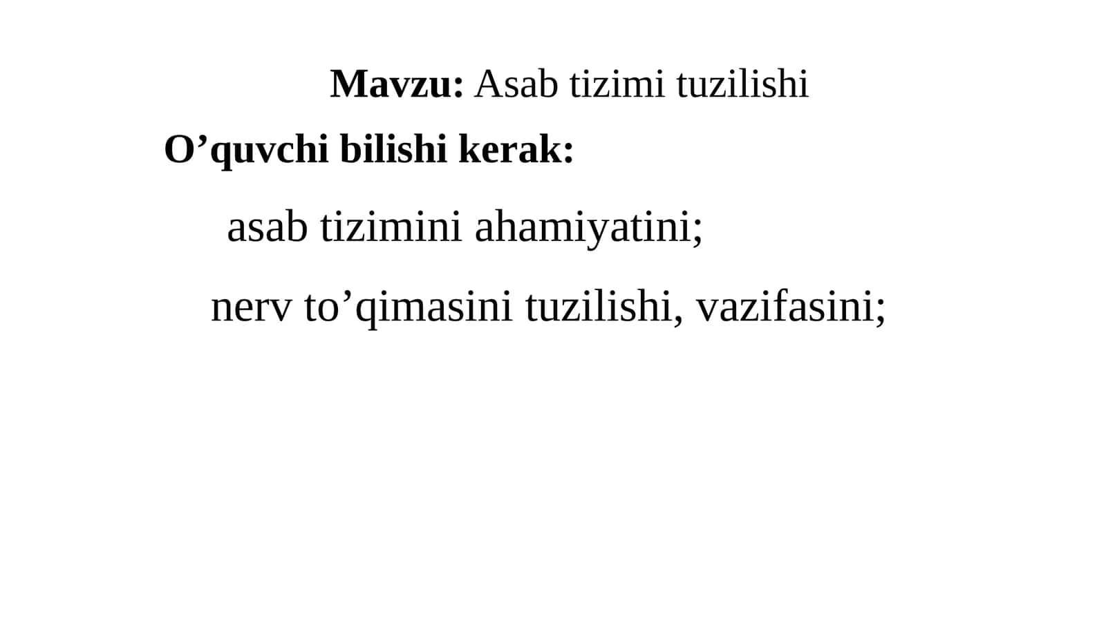 Asab tizimi tuzilishi 1