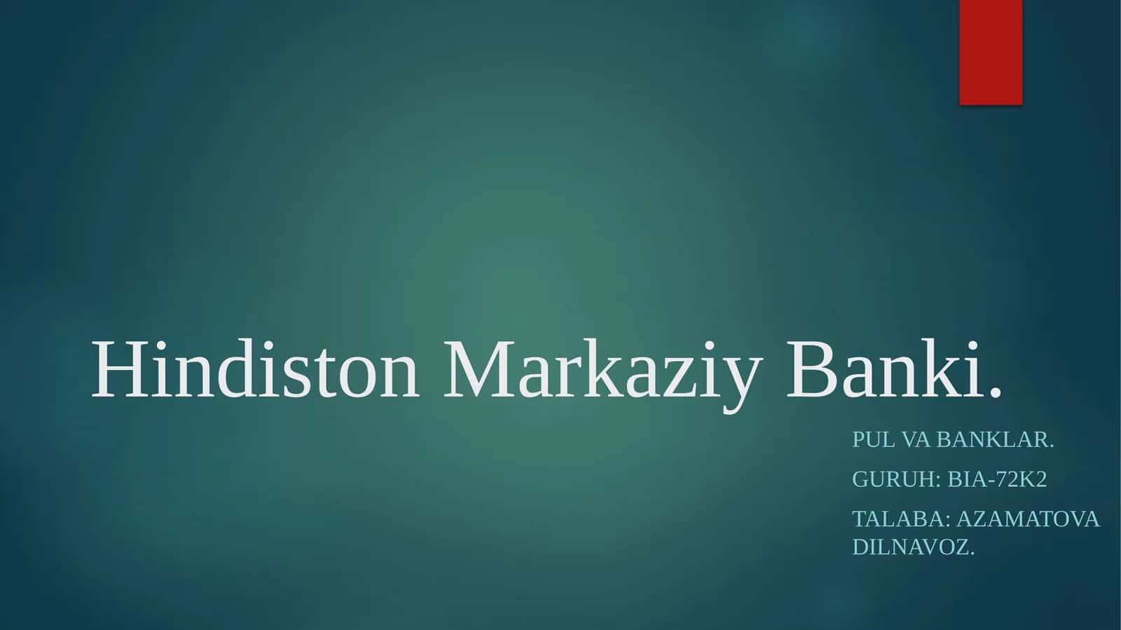 Hindiston Markaziy Banki 1