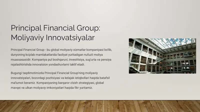 Principal Financial Group: Moliyaviy Innovatsiyalar 1