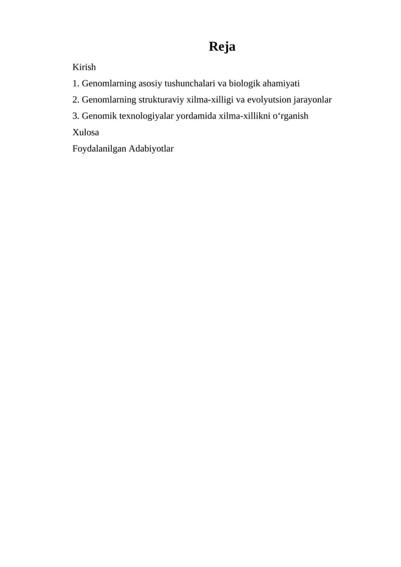 Genomlar asoslari va genetika 1