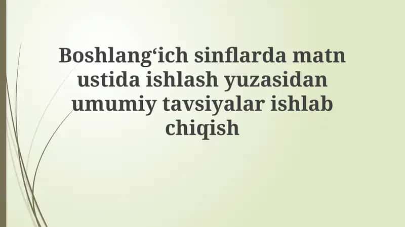 O'qish uchun qulay muhit 1