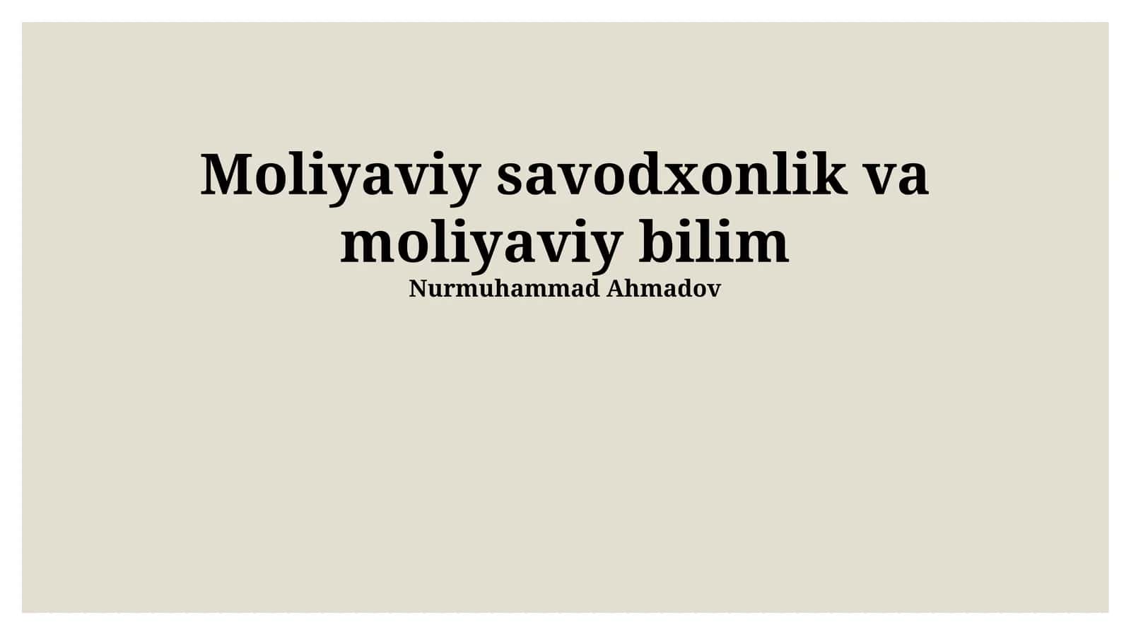 Moliyaviy Xavflar va Ularni Minimallashtirish 1