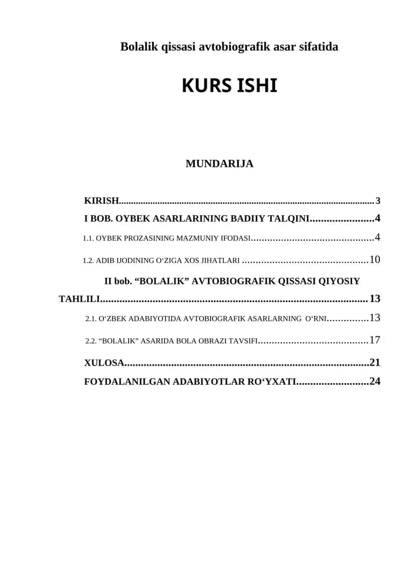 Bolalik qissasi avtobiografik asar 1