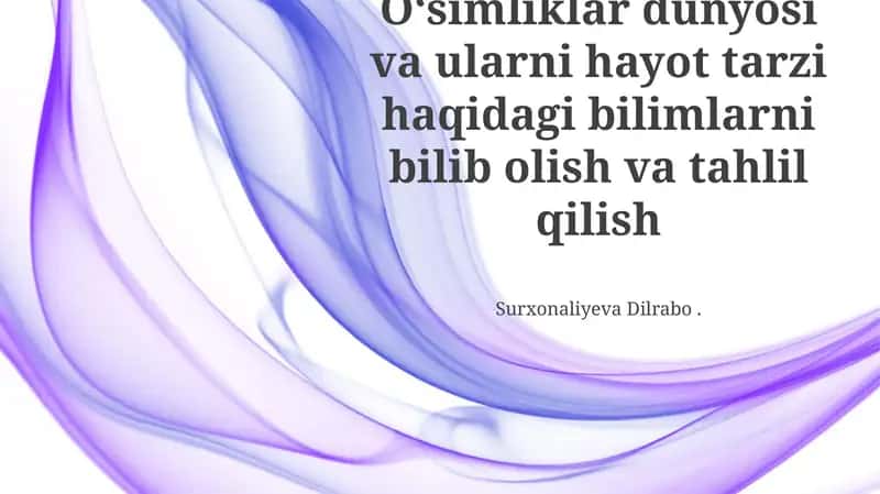 O'simlikshunoslik 1