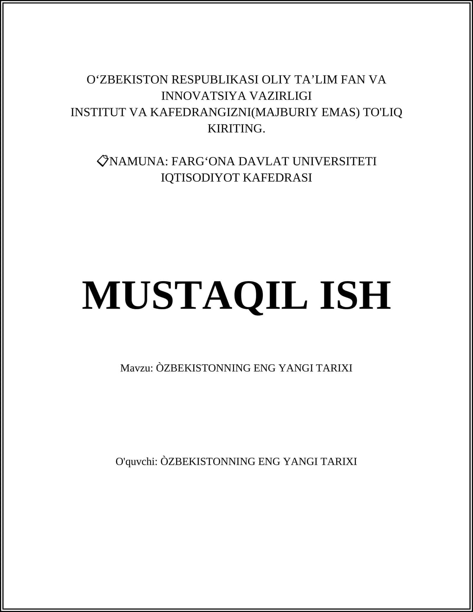 ÒZBEKISTONNING ENG YANGI TARIXI 1