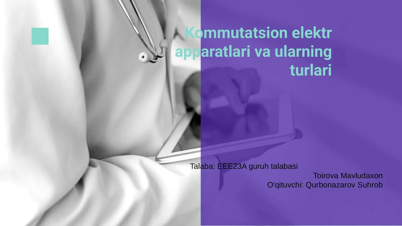Kommutatsion elektr apparatlari va ularning turlari 1
