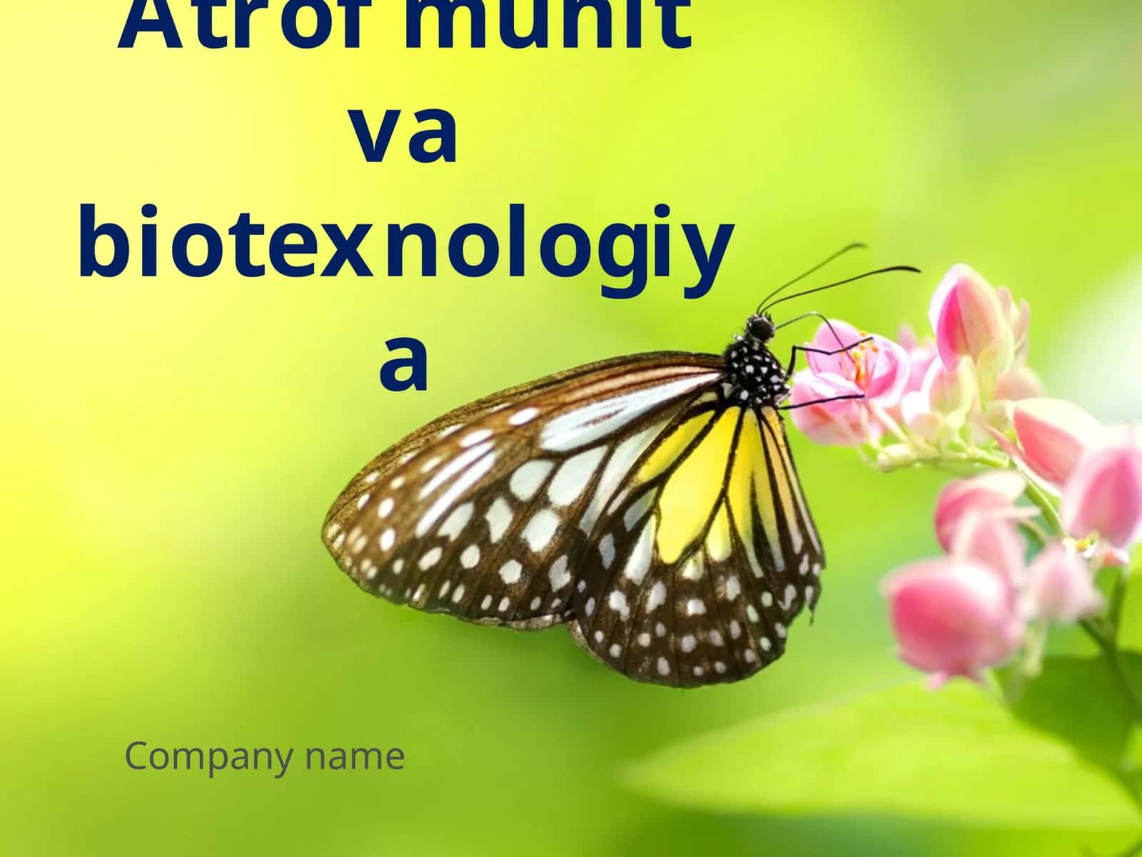 Atrof muhit va biotexnologiya 1