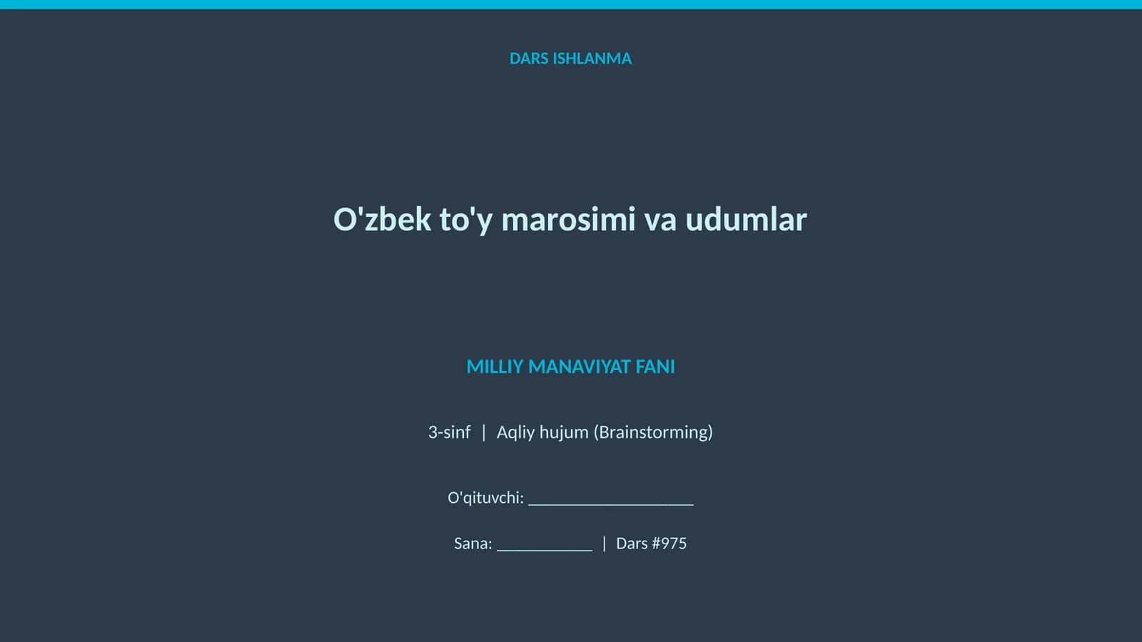 O'zbek to'y marosimi va udumlar 1