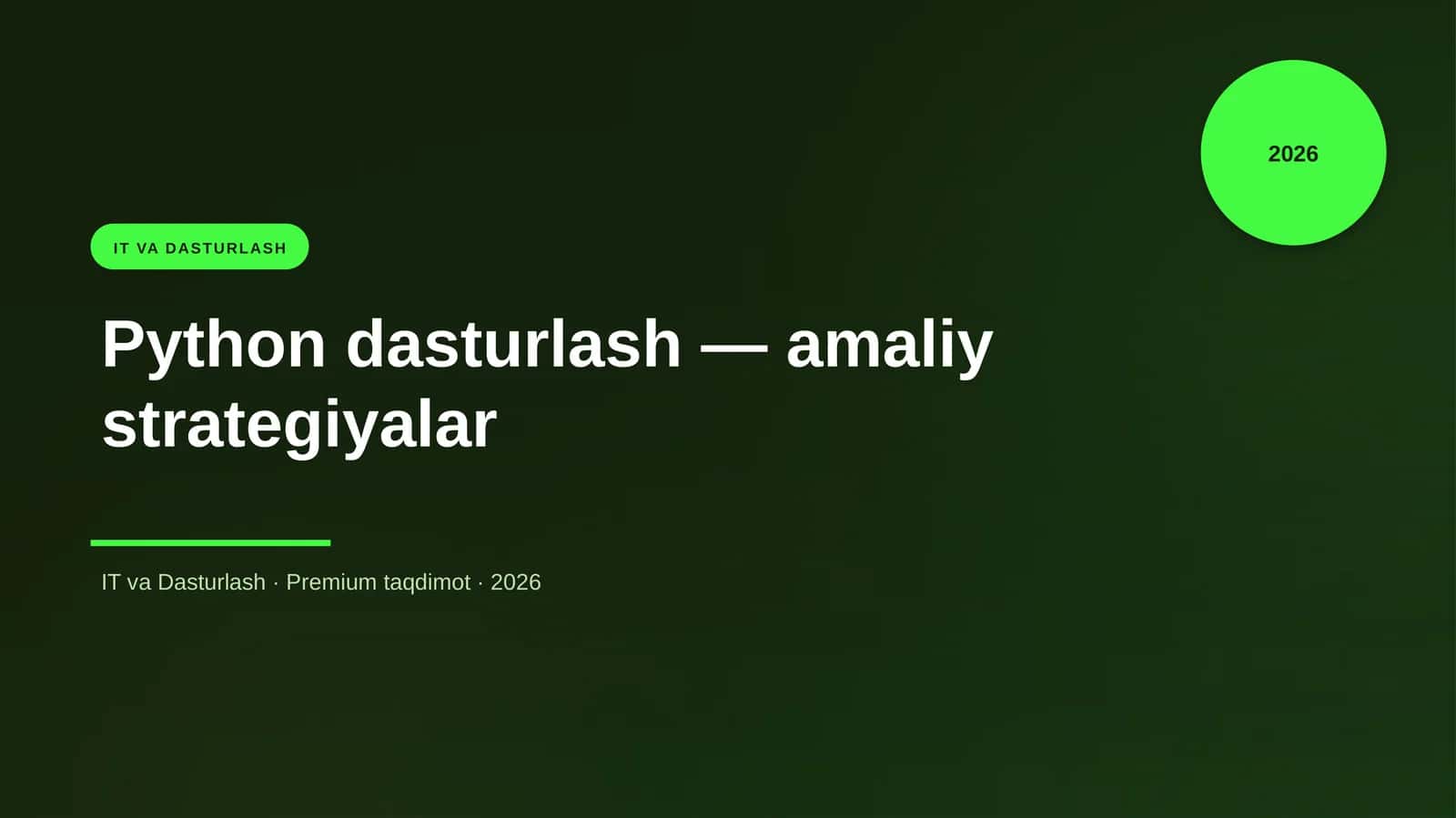 Python dasturlash — amaliy strategiyalar 1