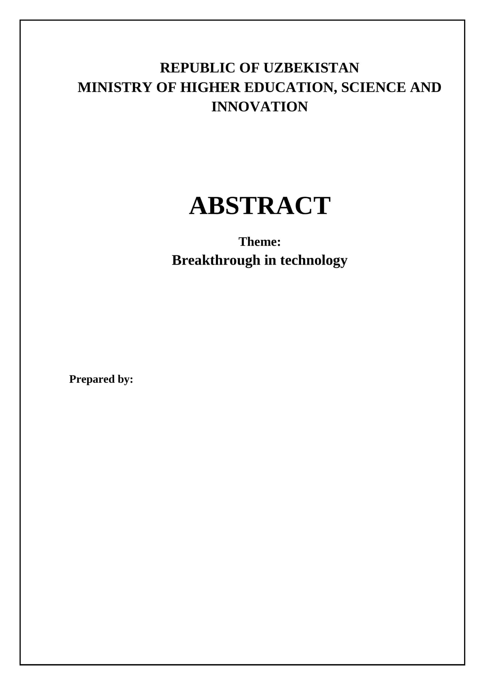 Breakthrough in Technology 1