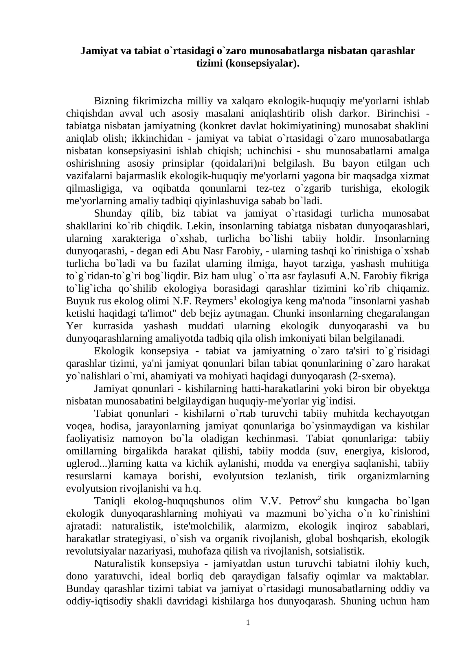 Jamiyat va tabiat munosabatlari tizimi 1