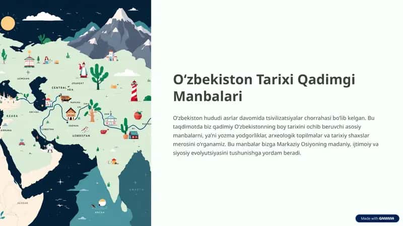 Oʻzbekiston Tarixi Qadimgi Manbalari 1