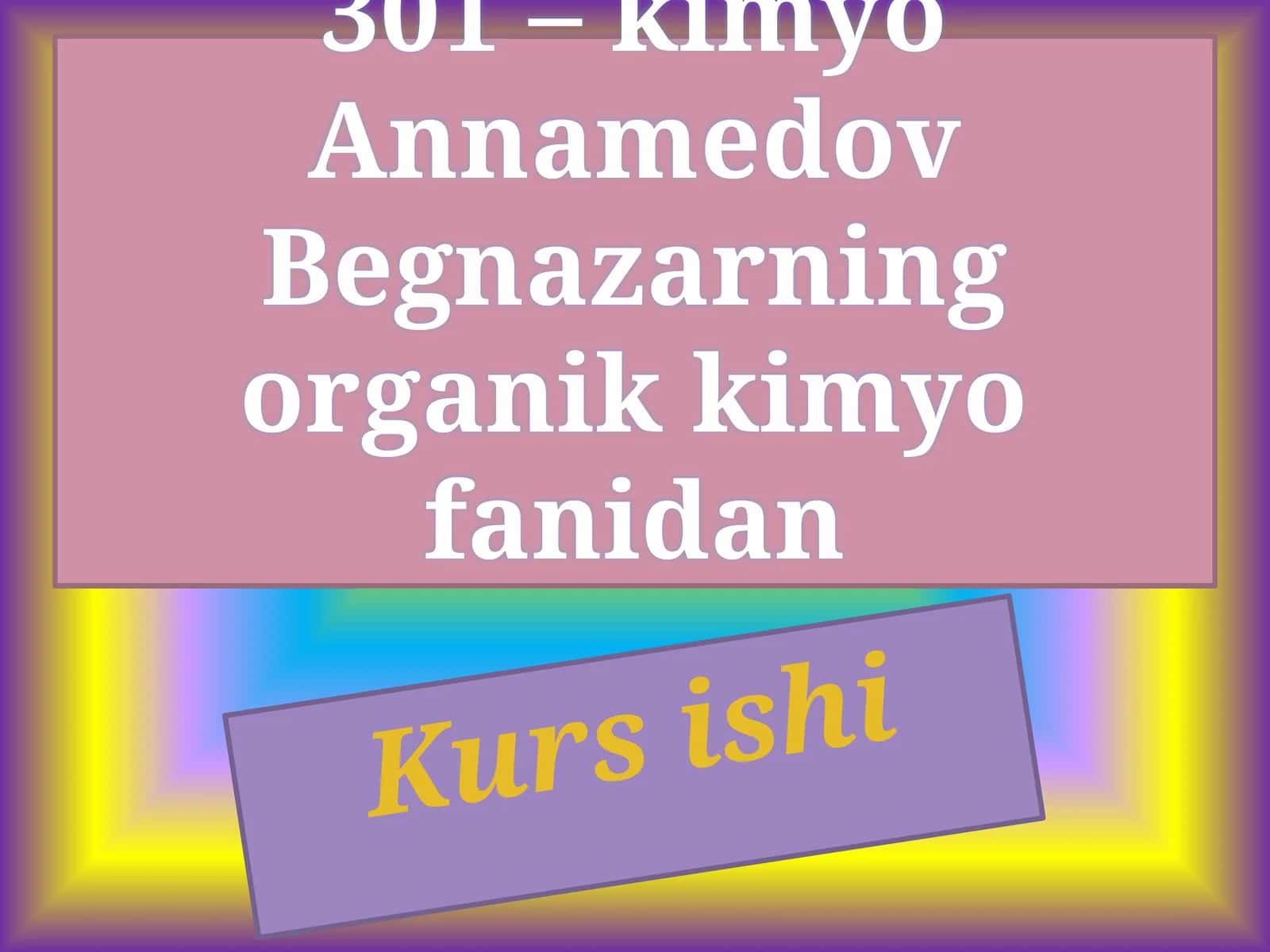 301 –kimyo 1