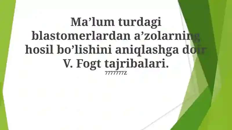 Vogtning Eksperimental Loyiha va Uslublari