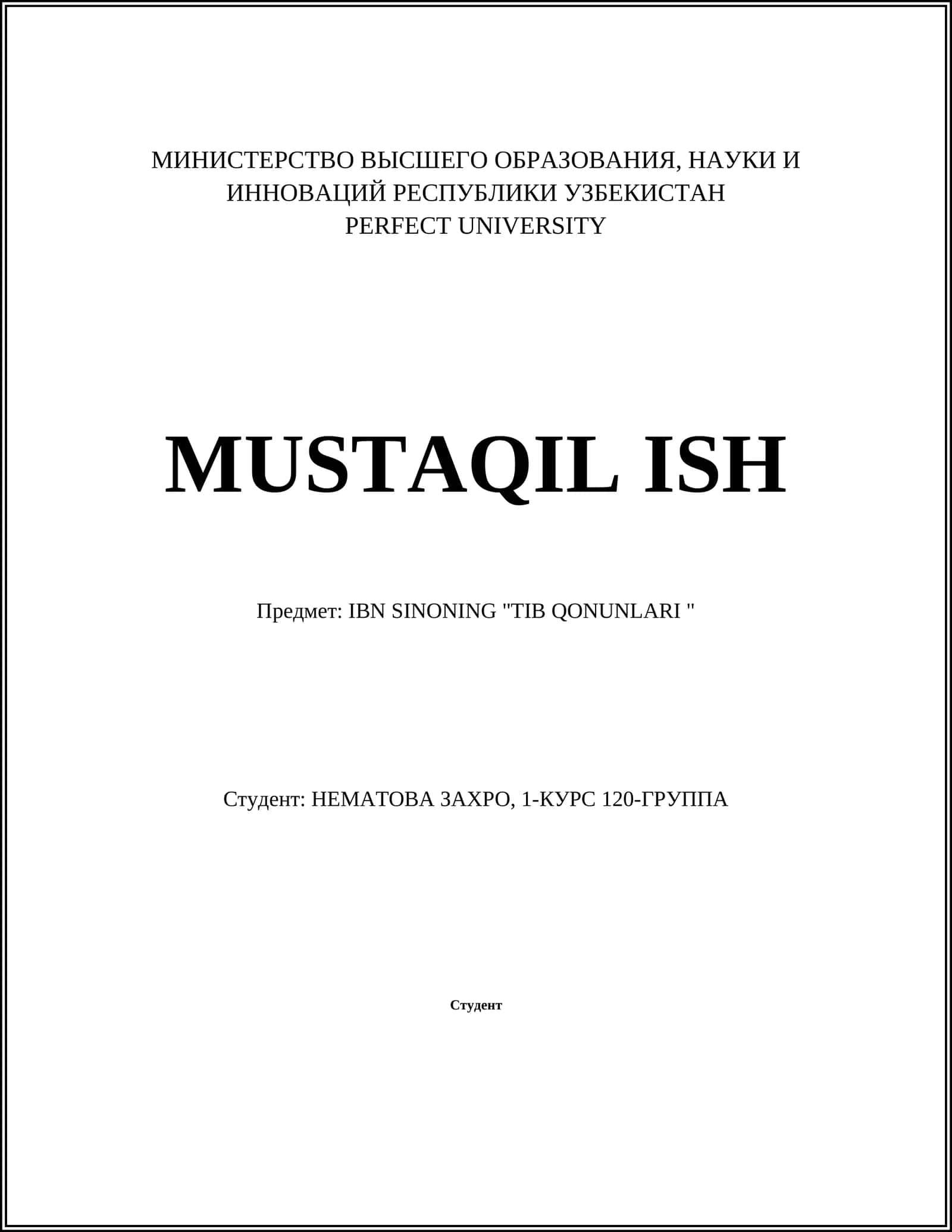 IBN SINONING "TIB QONUNLARI " 1