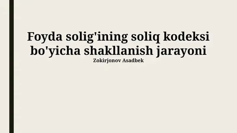 Soliq Bazasining Aniqlanishi va Hisoblanishi 1