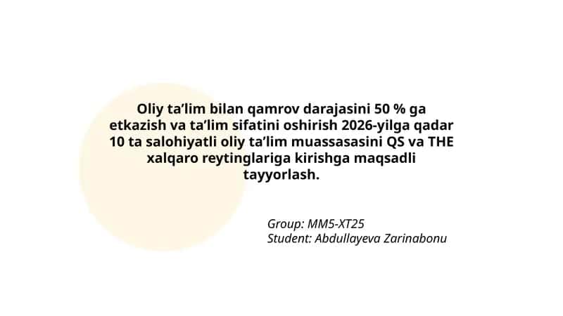 Salohiyatli oliy ta'lim muassasasi 1