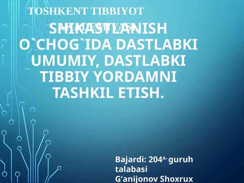 Shikastlanish o'chog'i 1