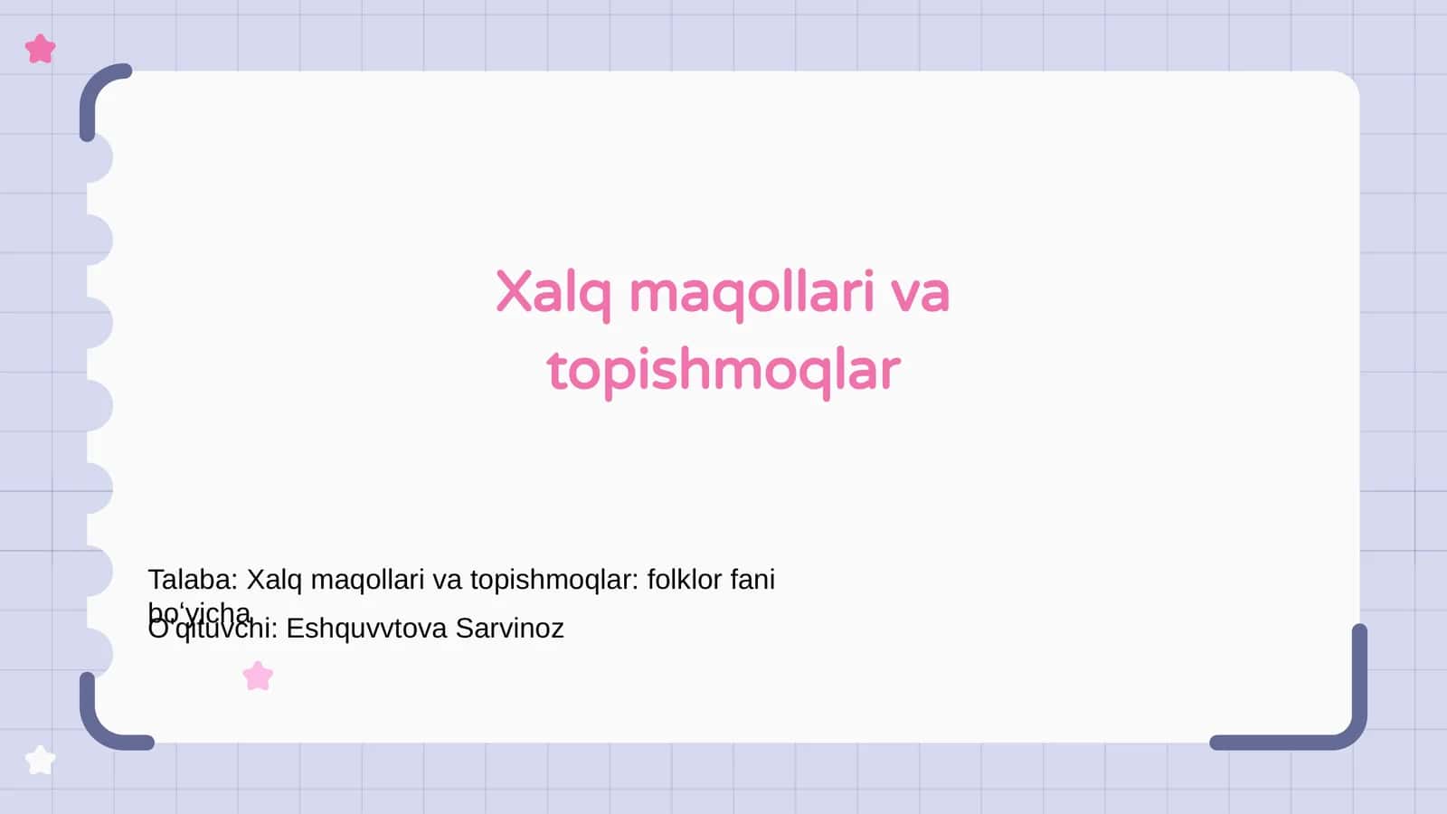 Xalq maqollari va topishmoqlar 1
