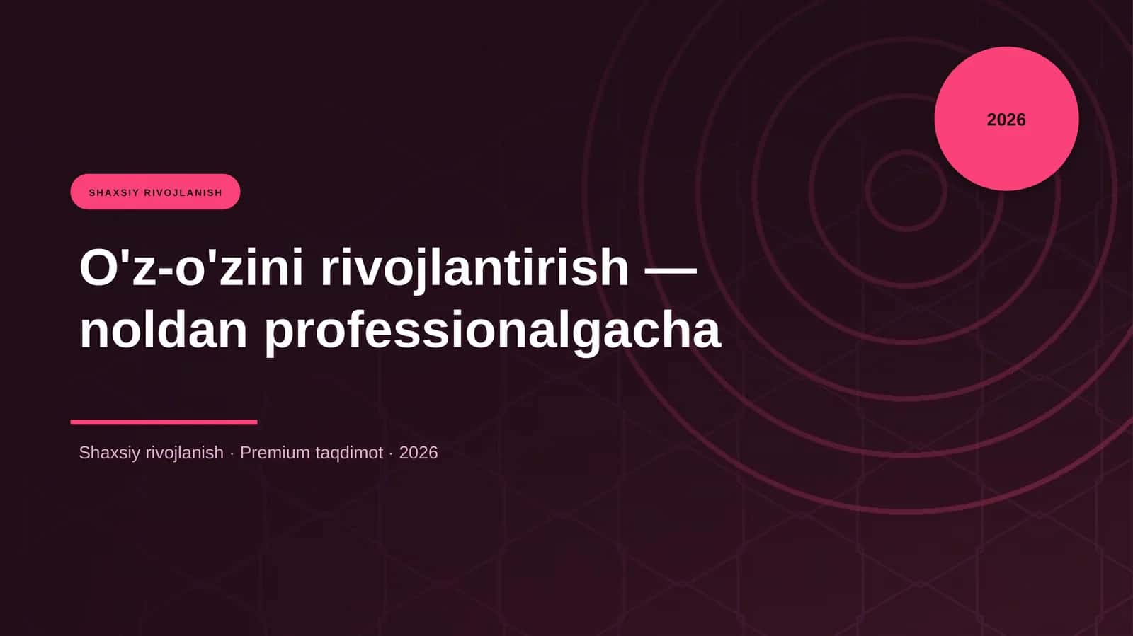 O'z-o'zini rivojlantirish 1