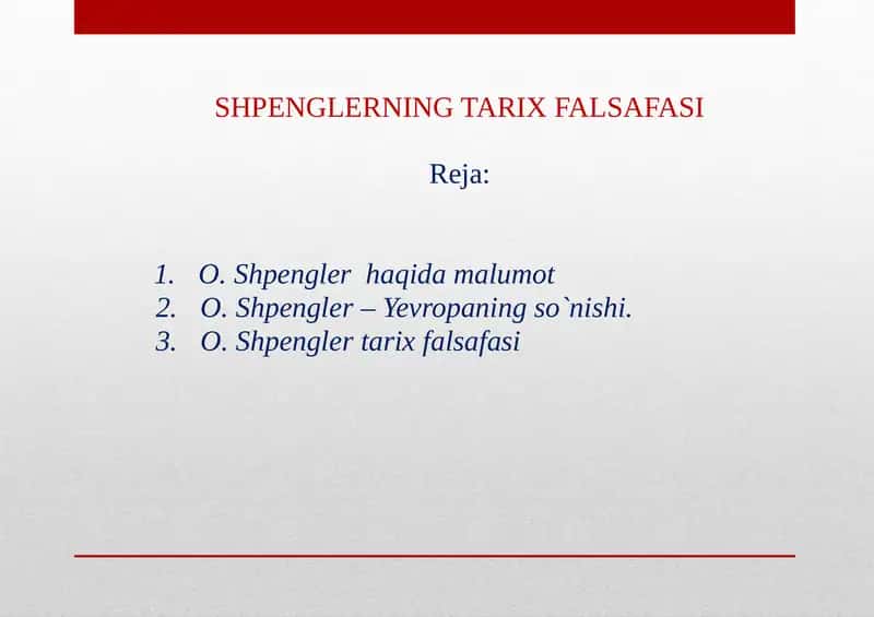 SHPENGLERNING TARIX FALSAFASI 1