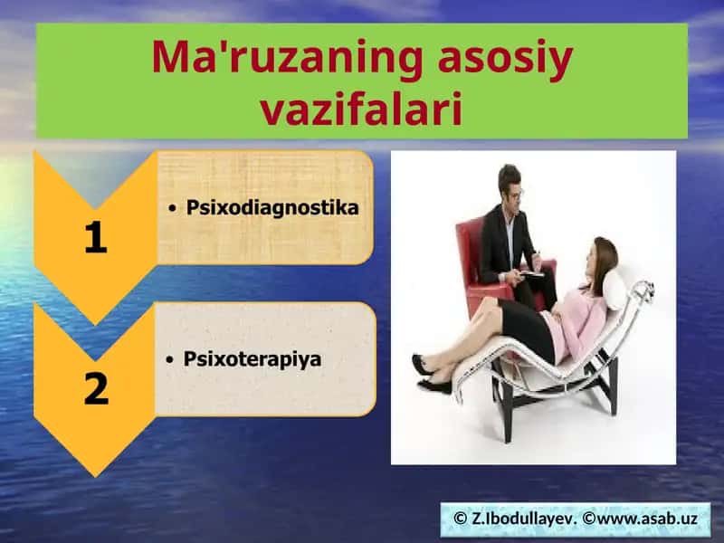 Ma'ruzaning asosiy vazifalari 1