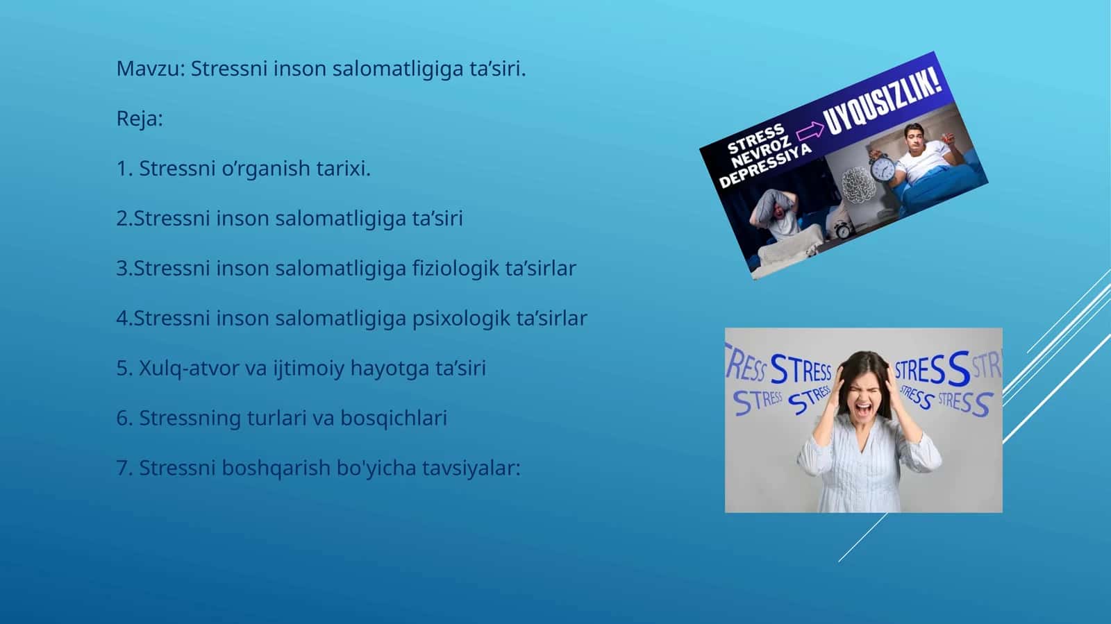 Stressni inson salomatligiga ta’siri 1