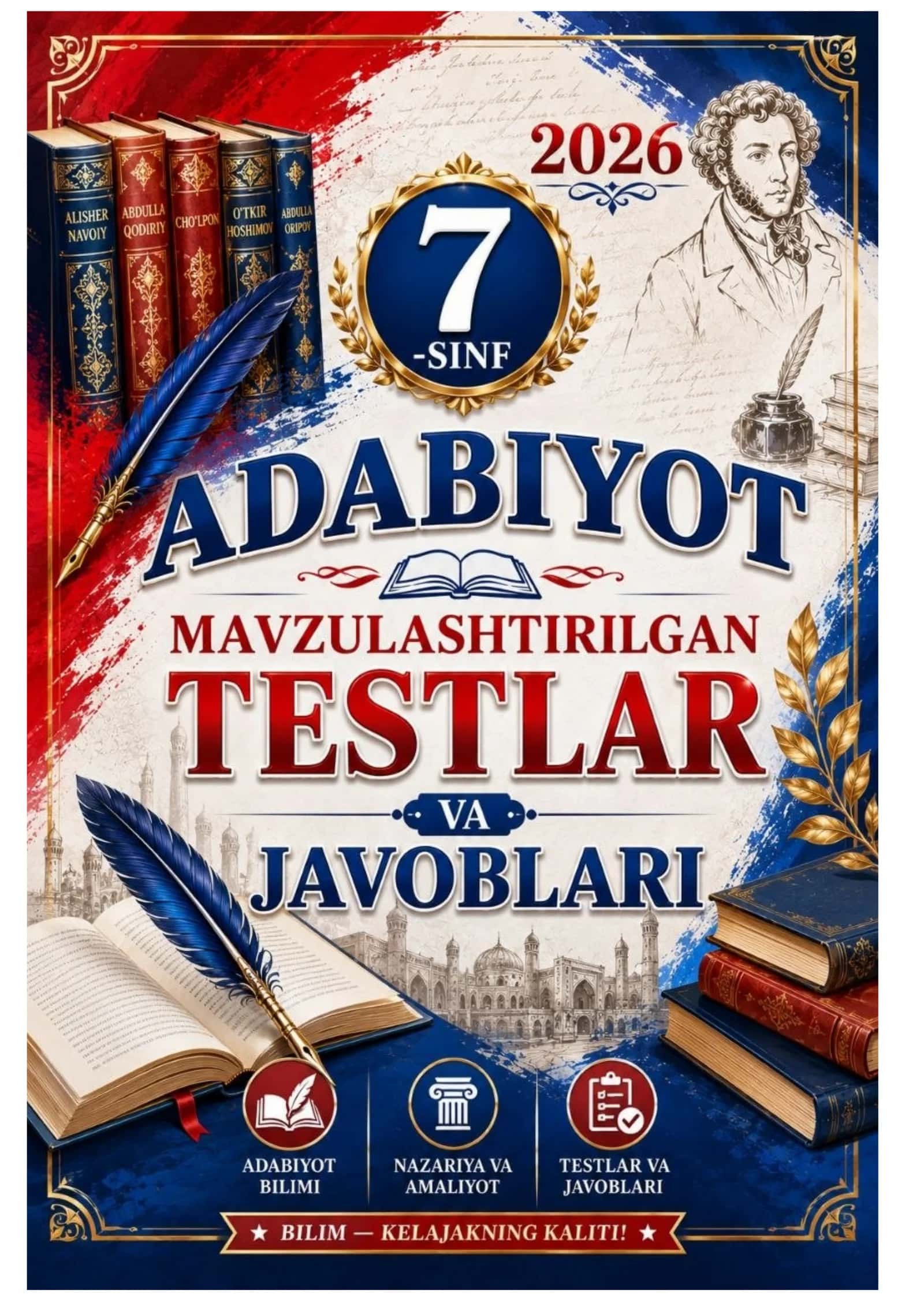 7-SINF ADABIYOT FANIDAN MAVZULASHTIRILGAN TESTLAR 2026 YIL 1