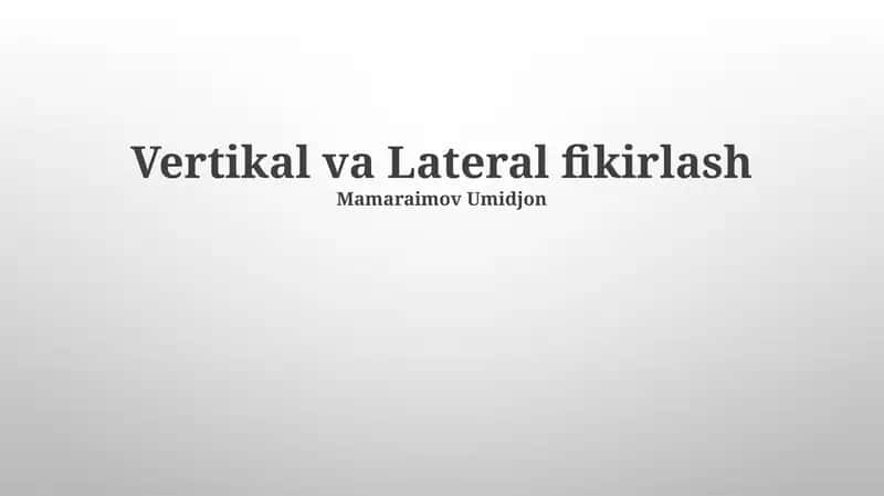 Lateral Fikrlash 1