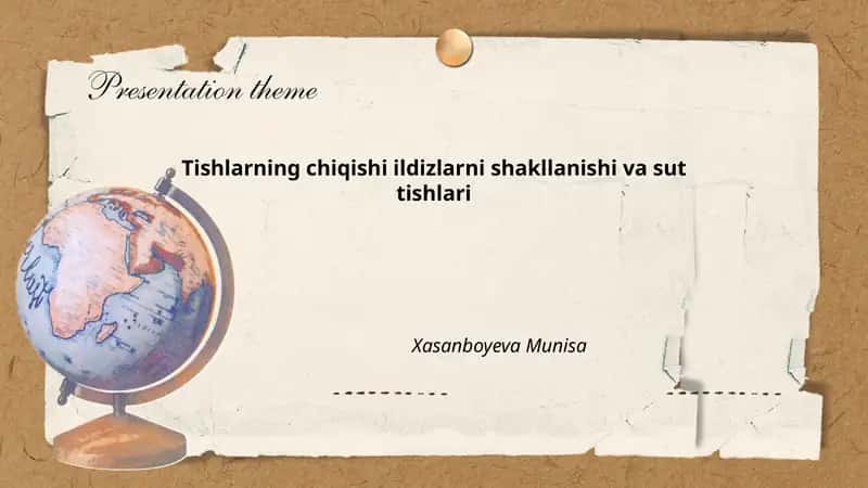 Tishlarning chiqishi ildizlarni shakllanishi va sut tishlari 1