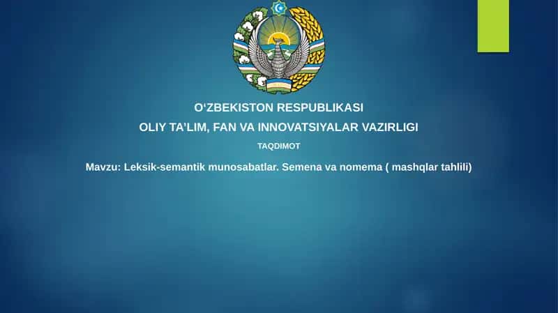 Leksik-semantik munosabatlar 1