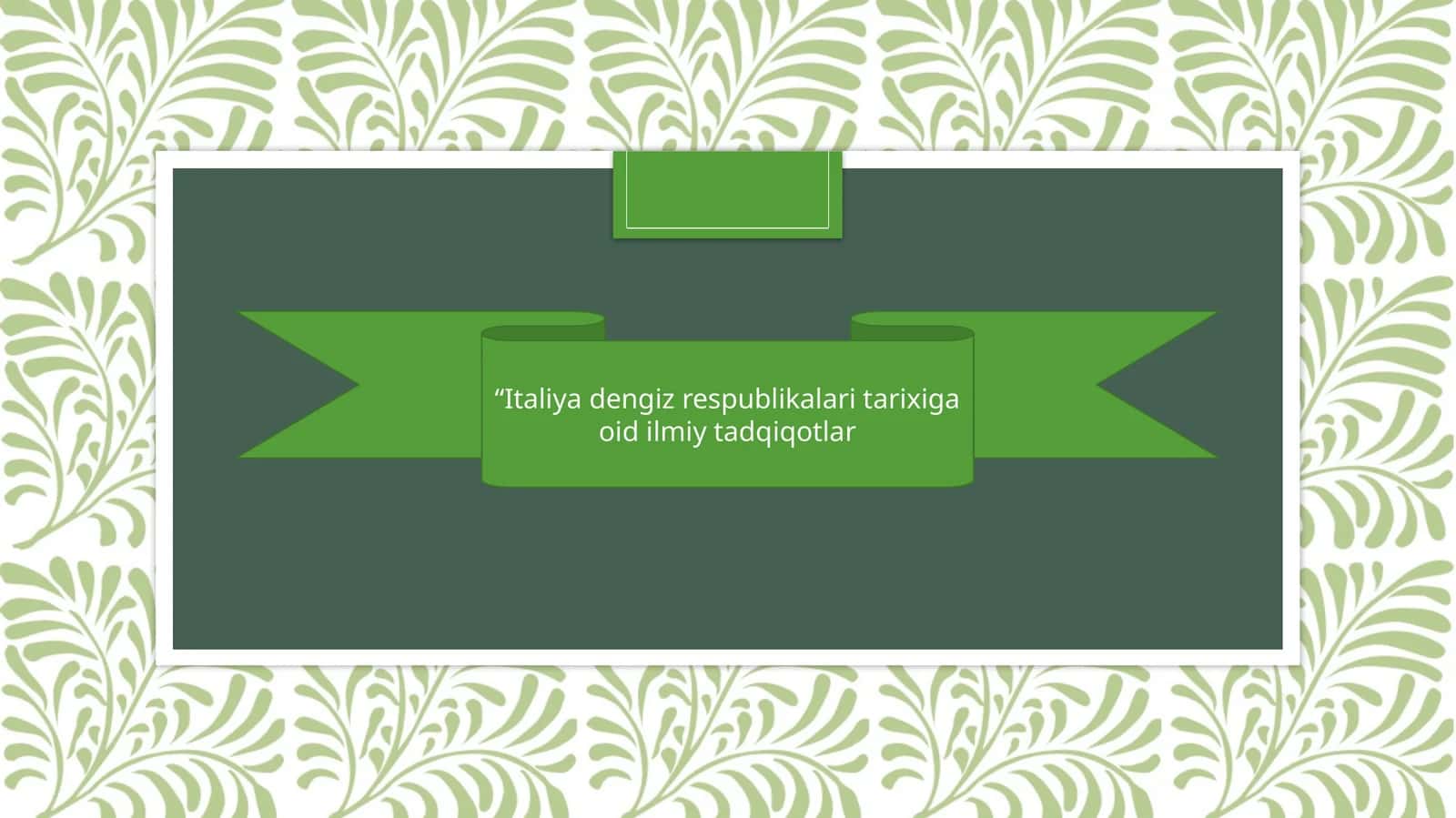 Italiya dengiz shahrlari bo'yicha ilmiy tadqiqotlar 1