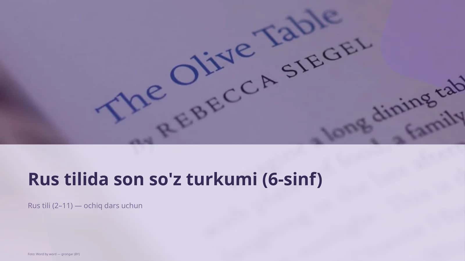 Rus tilida son so'z turkumi (6-sinf) 1