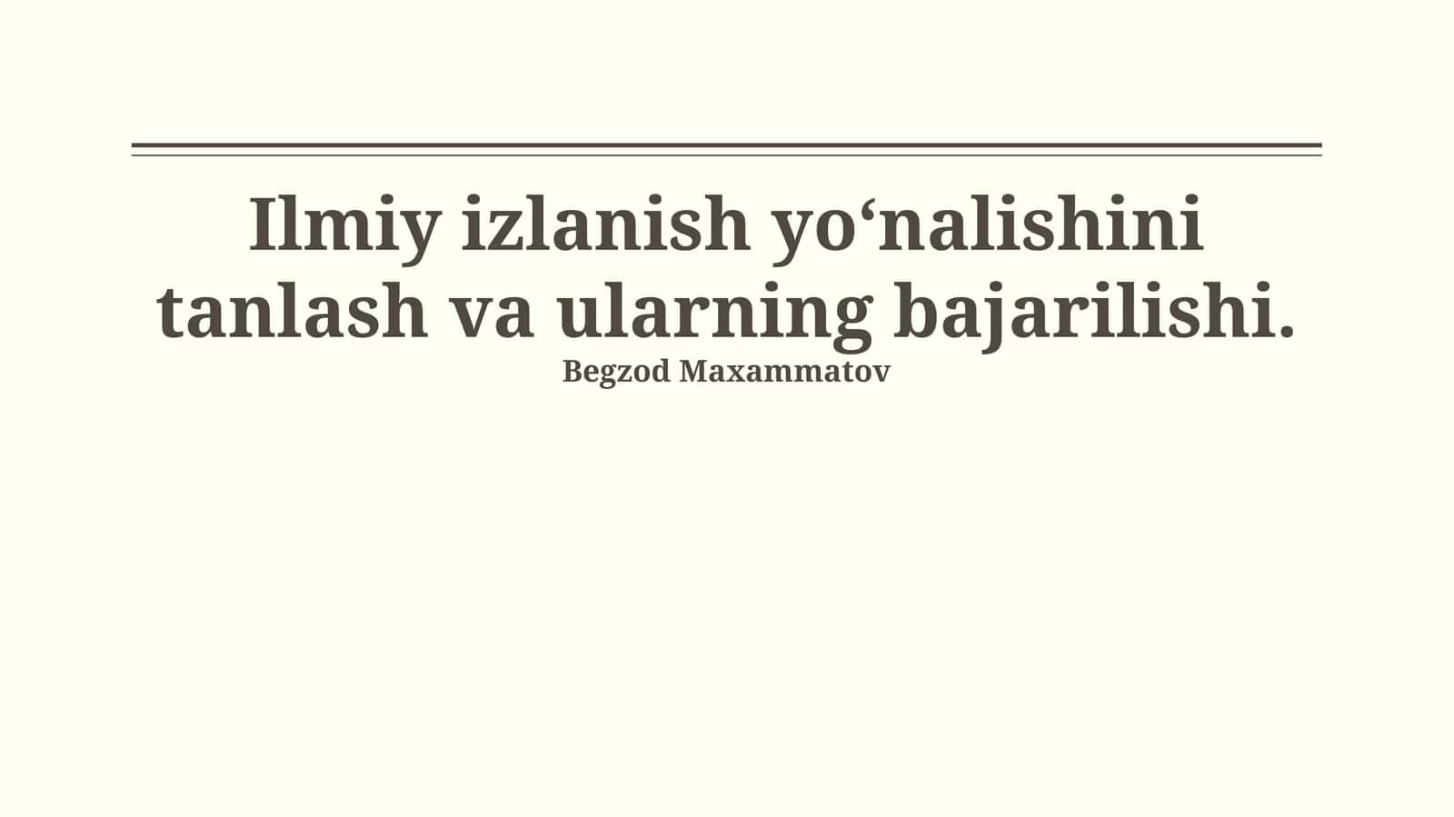 Tadqiqot rejasi va uslubiyati 1
