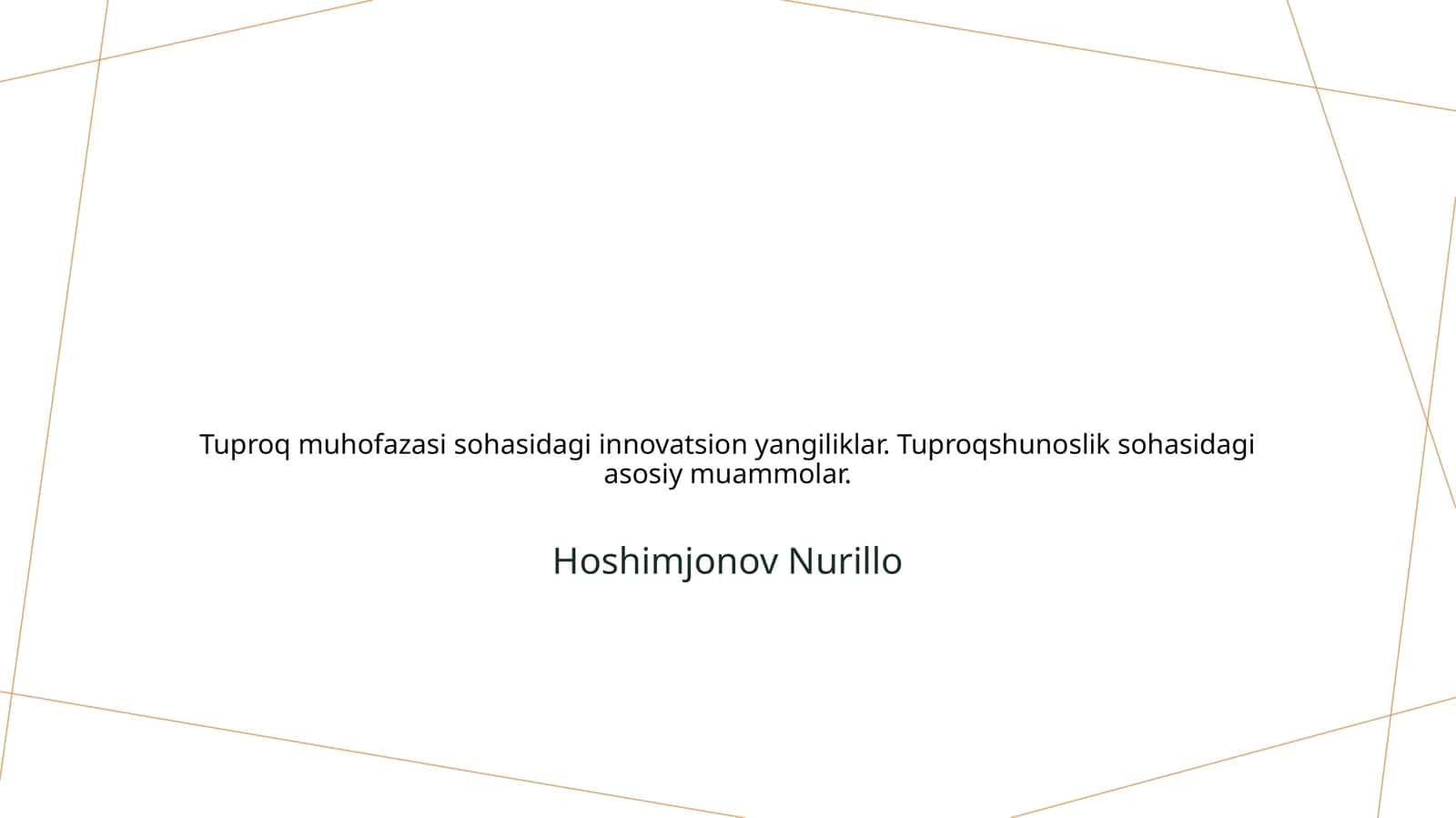 Tuproq muhofazasi sohasidagi innovatsion yangiliklar 1