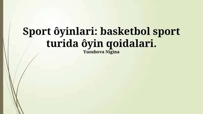 Basketbol o'yini qoidalari 1