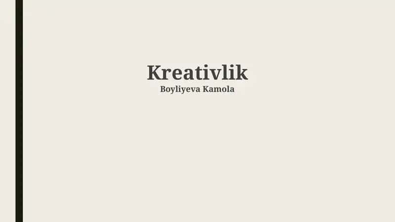 Kreativlik 1