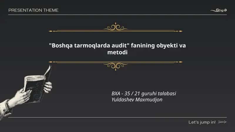 Boshqa tarmoqlarda audit 1