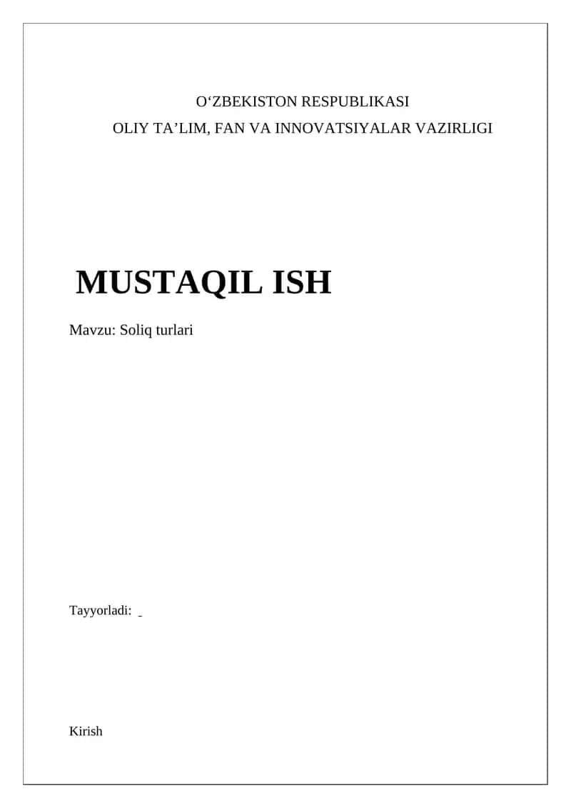 Soliq turlari 1
