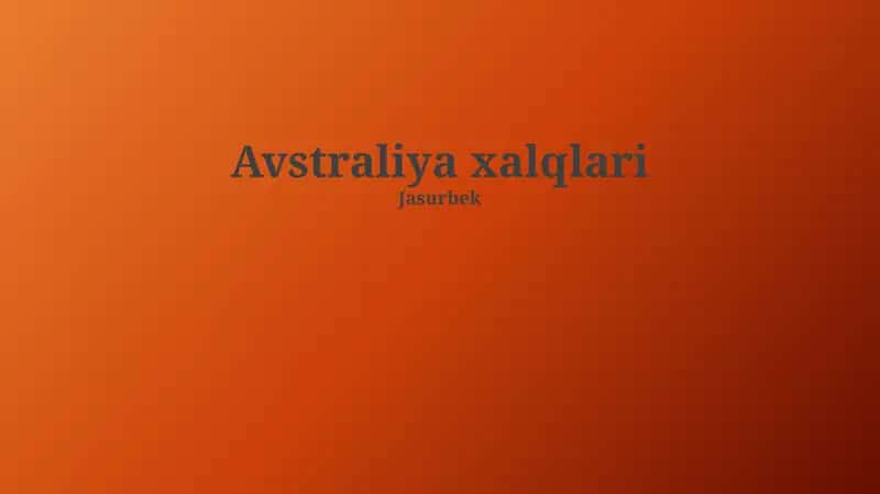 Avstraliya xalqlari 1