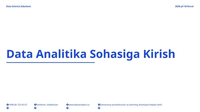Data Analitika Sohasiga Kirish 1