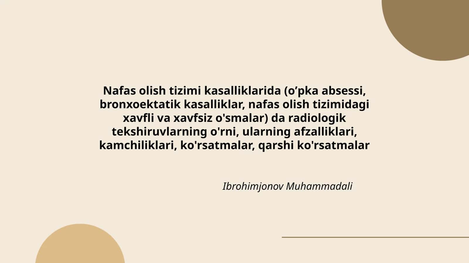 Nafas olish tizimi kasalliklarida 1