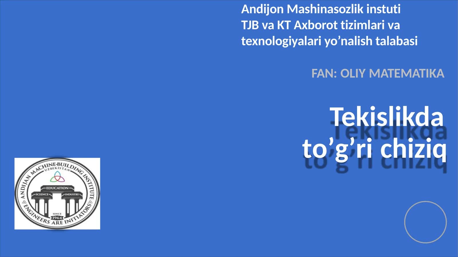 To'g'ri chiziq 1