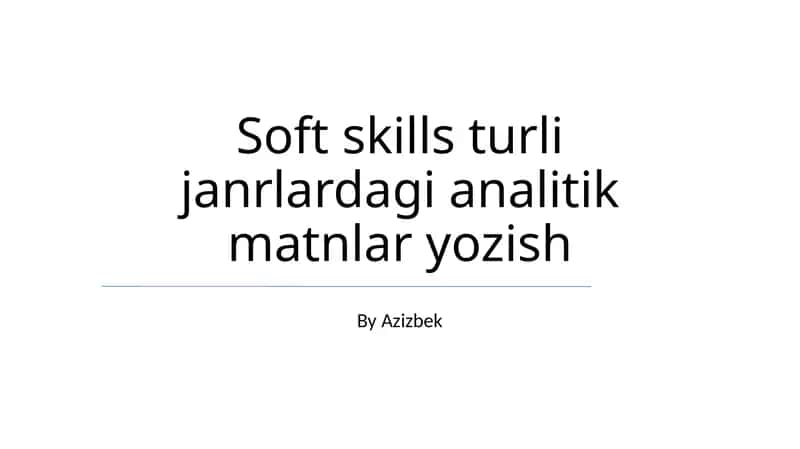 Turli janrlardagi analitik matnlar yozish 1
